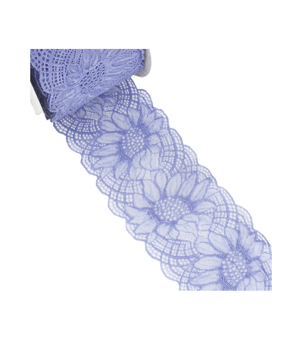 15m spool Elastic lace Lavender blue 100mm