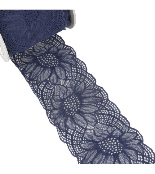 15m spool Elastic lace Navy blue 100mm