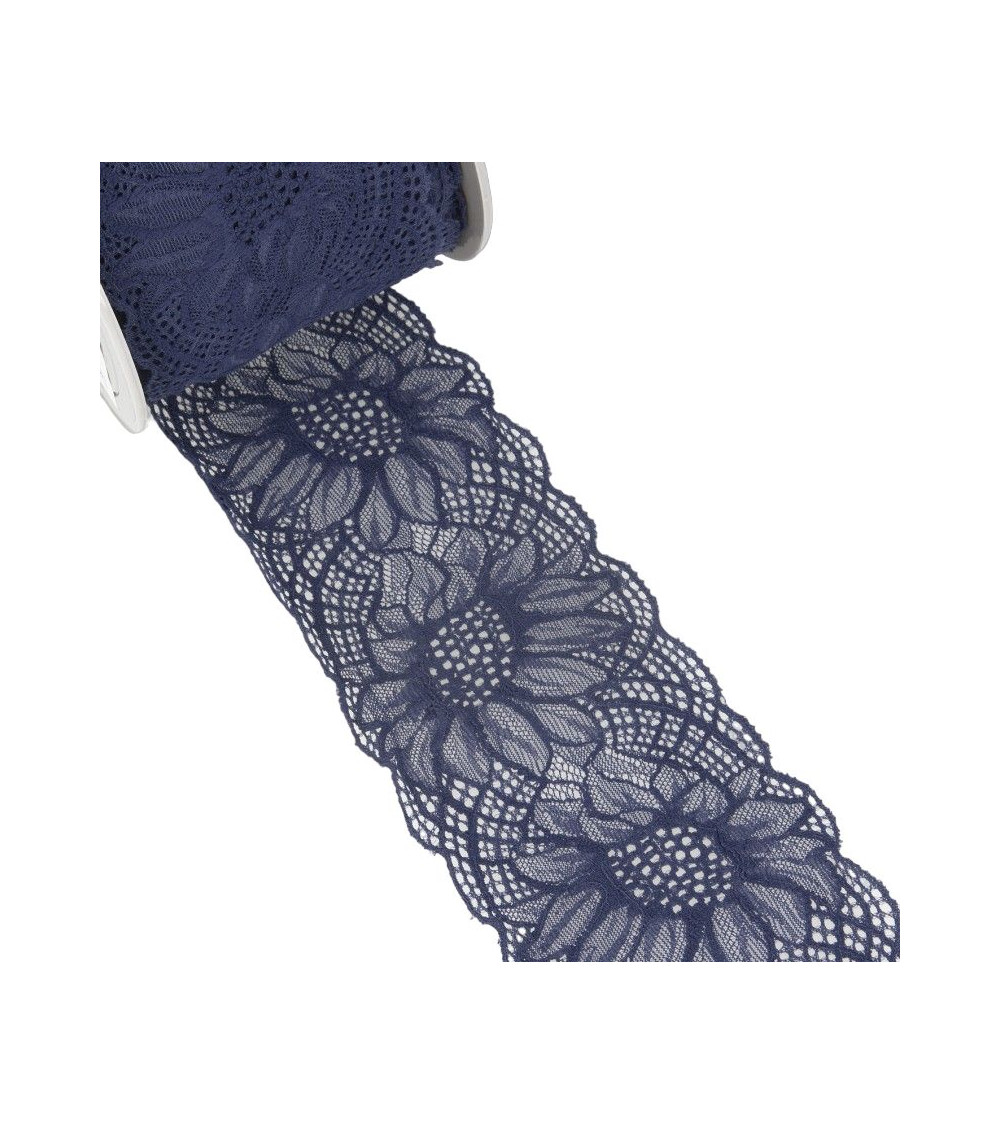 15m spool Elastic lace Navy blue 100mm