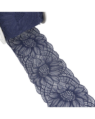 15m spool Elastic lace Navy blue 100mm