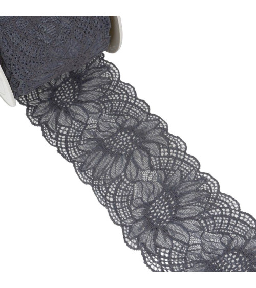 Spool 15m Elastic Lace Gray Black 100mm