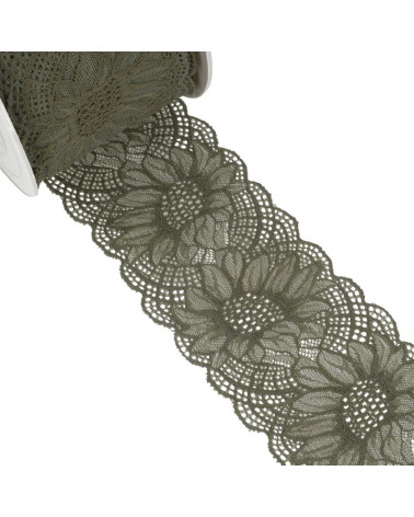 Spool 15m Elastic Lace Khaki 100mm