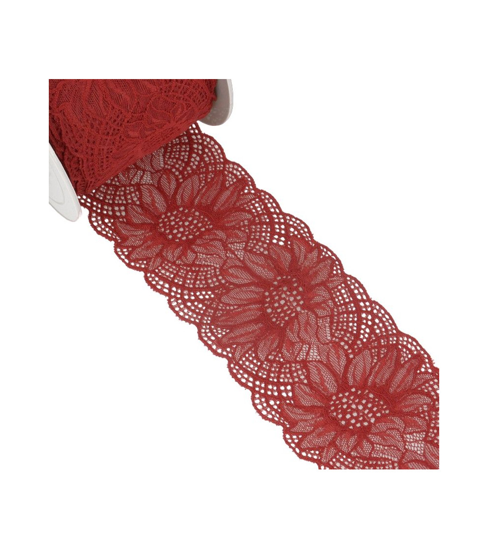 15m spool of elastic lace Red 100mm