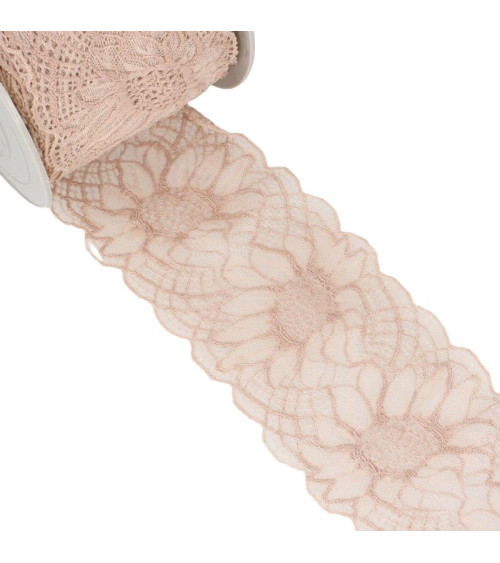 Spool 15m Elastic Lace Old Pink 100mm