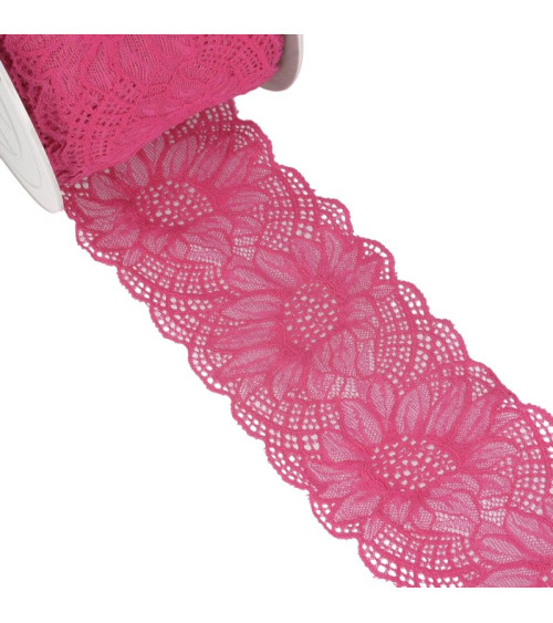 Spool 15m Elastic lace Fuchsia 100mm