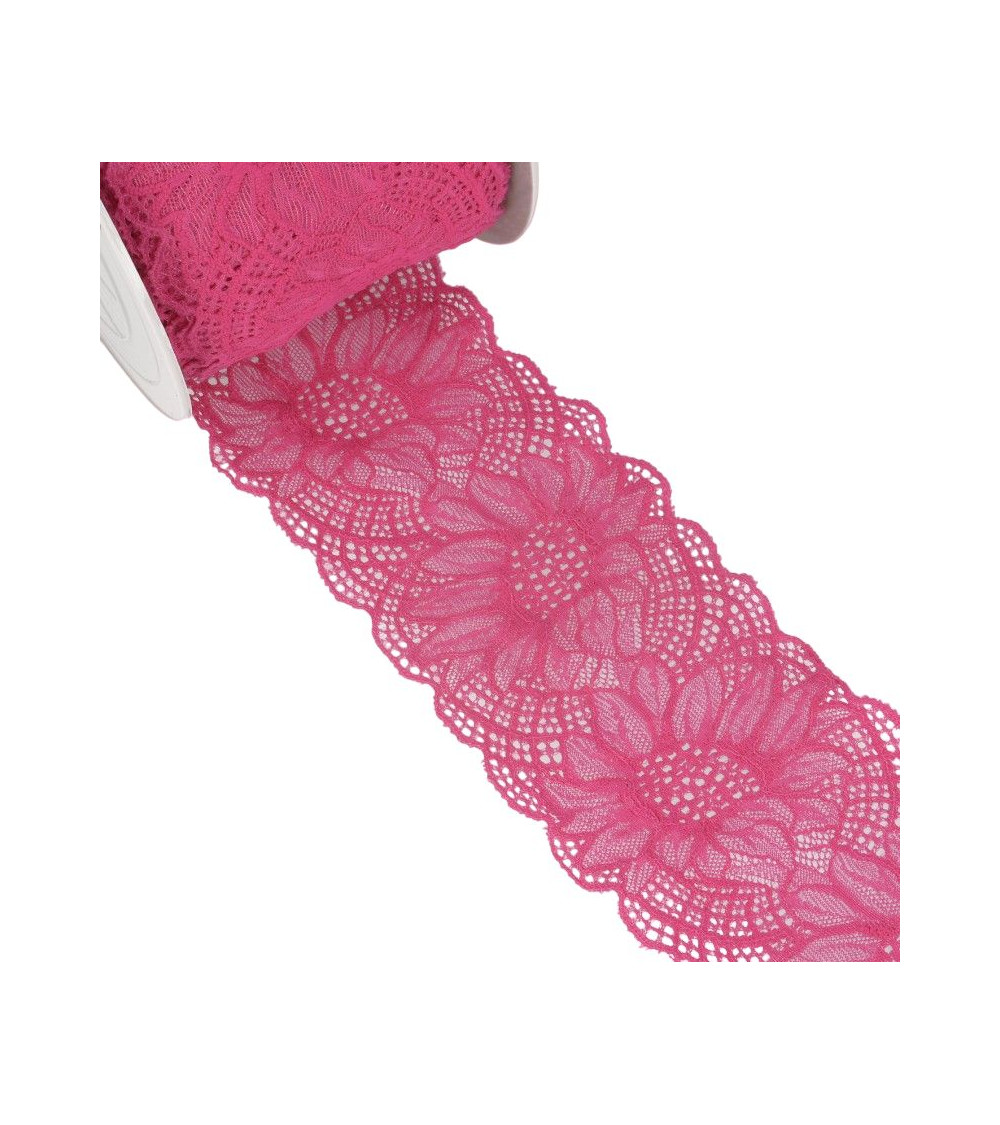 Spool 15m Elastic lace Fuchsia 100mm