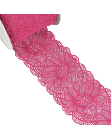 Spool 15m Elastic lace Fuchsia 100mm
