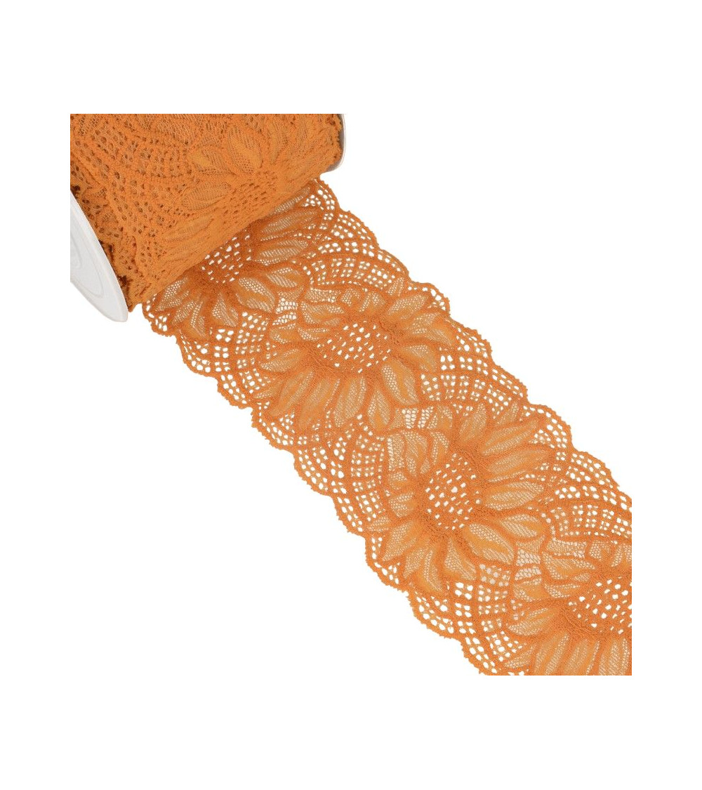 15m Spool of Orange Elastic Lace 100mm