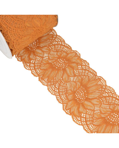 15m Spool of Orange Elastic Lace 100mm