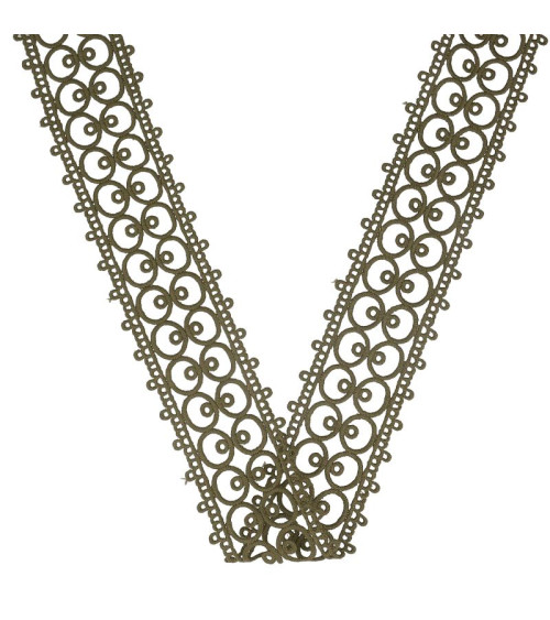 Spool 13.7m Guipure between two Khaki 60mm