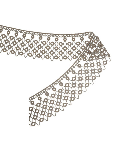 Spule 13,7 m Guipure-Kreise/Rauten Beige 70 mm
