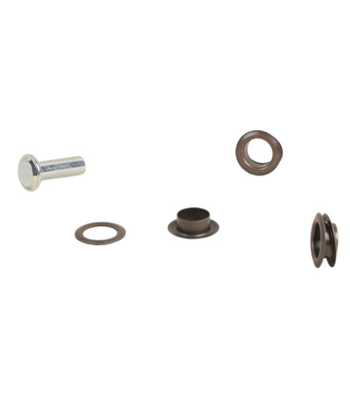 Set of 10 15mm gun barrel color eyelets and tool