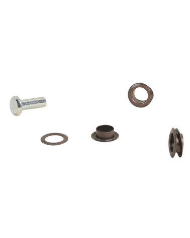 Set of 10 gray eyelets 15mm and tool