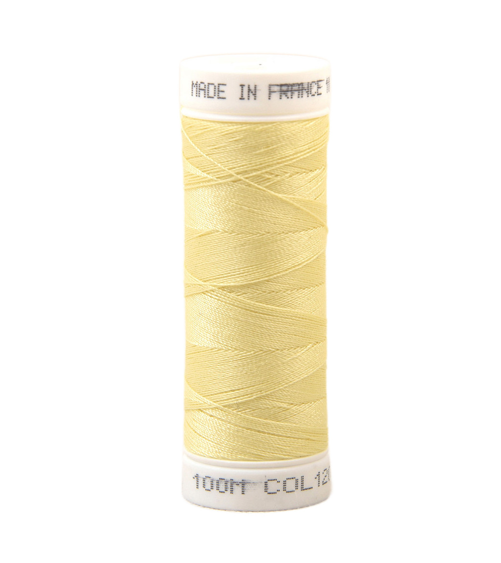Hilo de coser de poliéster 100m fabricado en Francia - Amarillo pajizo 120
