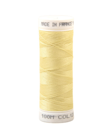 Hilo de coser de poliéster 100m fabricado en Francia - Amarillo pajizo 120