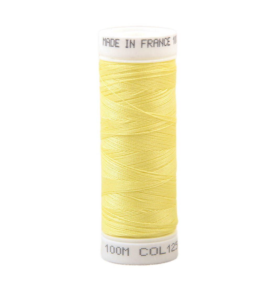 Hilo de coser de poliéster 100m fabricado en Francia - amarillo 125