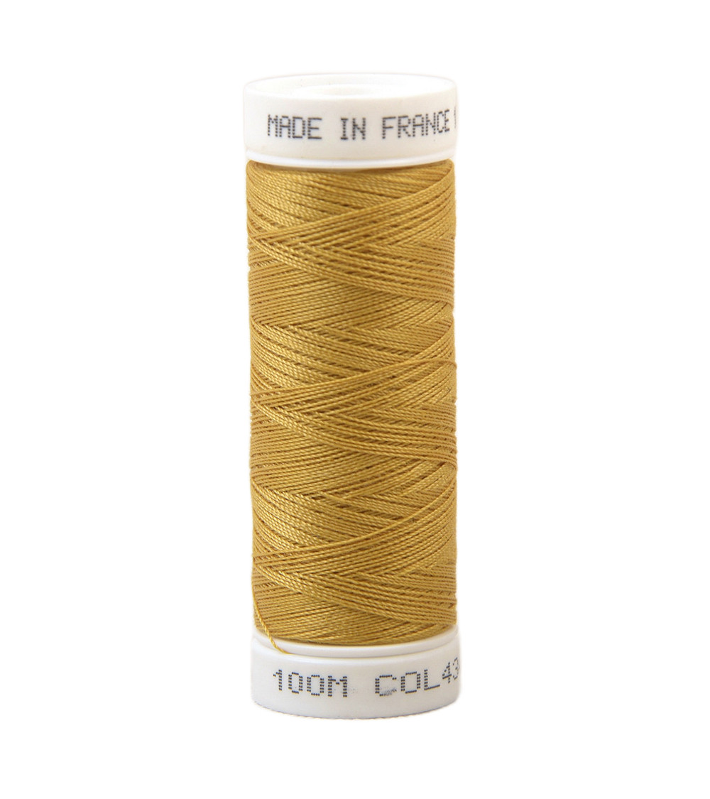 Polyester sewing thread 100m made in France - light ocher 434