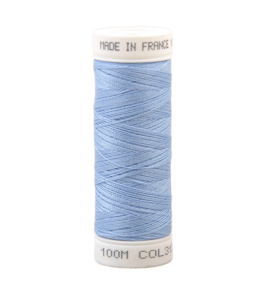 Fil à coudre polyester 100m made in France - bleu faience 313