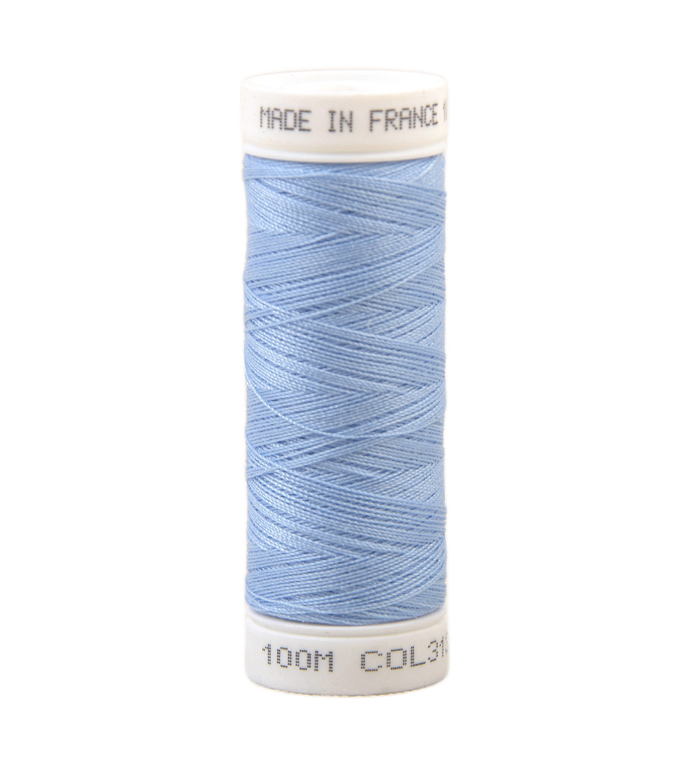 Hilo de coser de poliéster 100m fabricado en Francia - loza azul 313
