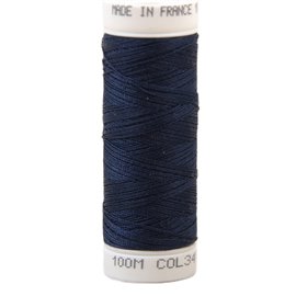 Fil à coudre polyester 100m made in France - bleu amiral 341