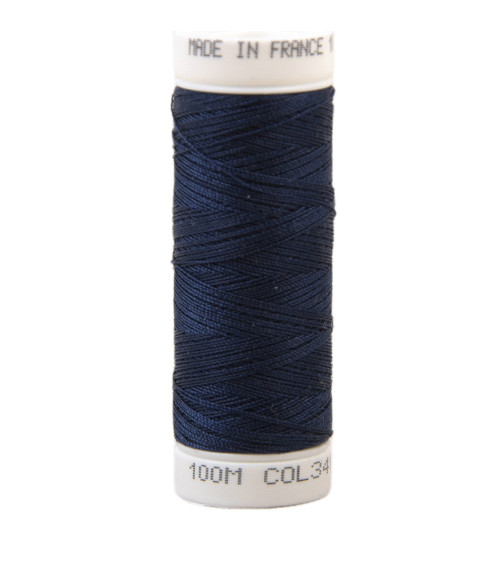 Fil à coudre polyester 100m made in France - bleu amiral 341