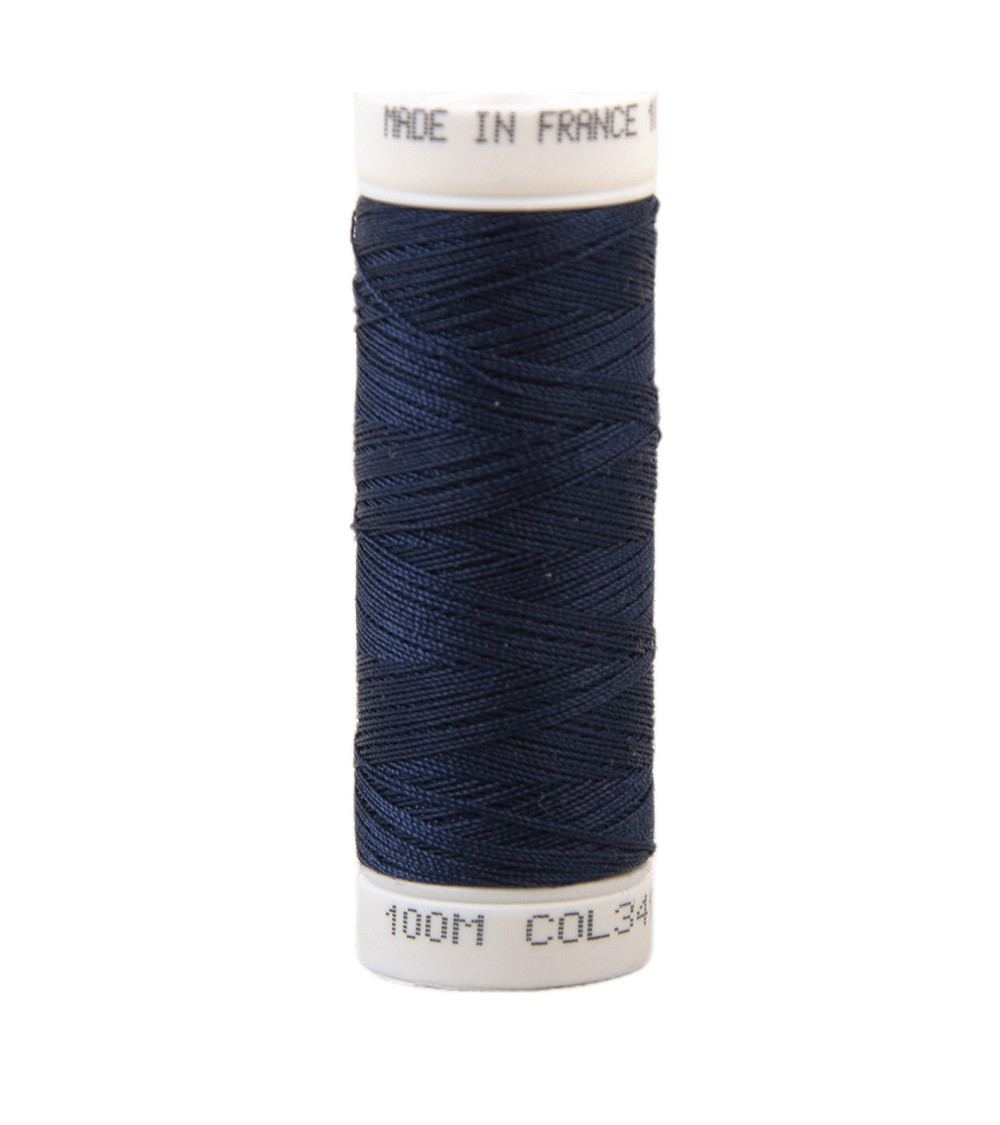 Fil à coudre polyester 100m made in France - bleu amiral 341