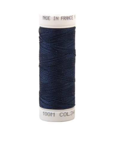 Fil à coudre polyester 100m made in France - bleu amiral 341