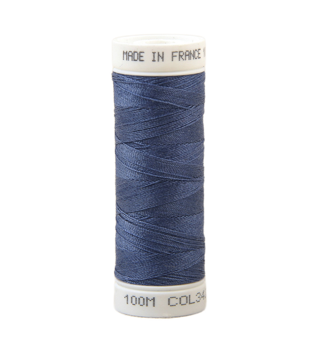 Polyester sewing thread 100m made in France - plumier blue 342