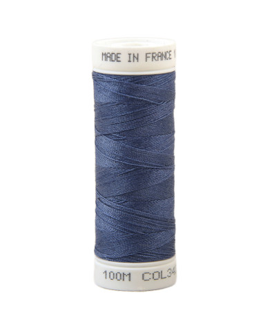 Hilo de coser de poliéster 100m fabricado en Francia - azul plumier 342
