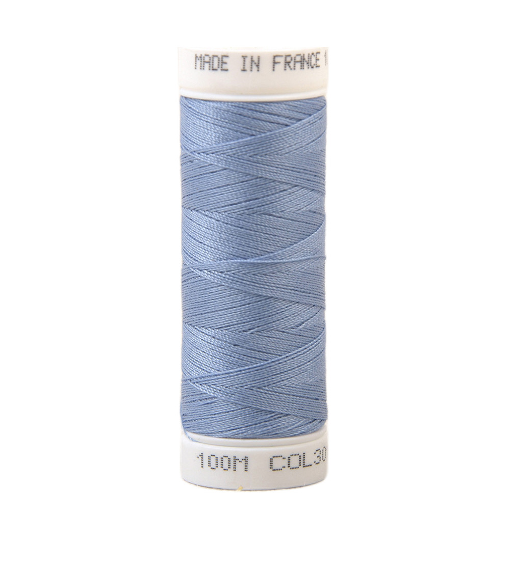 Fil à coudre polyester 100m made in France - bleu azur 301