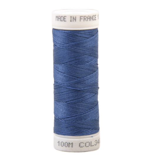 Polyester sewing thread 100m made in France - eloi blue 348