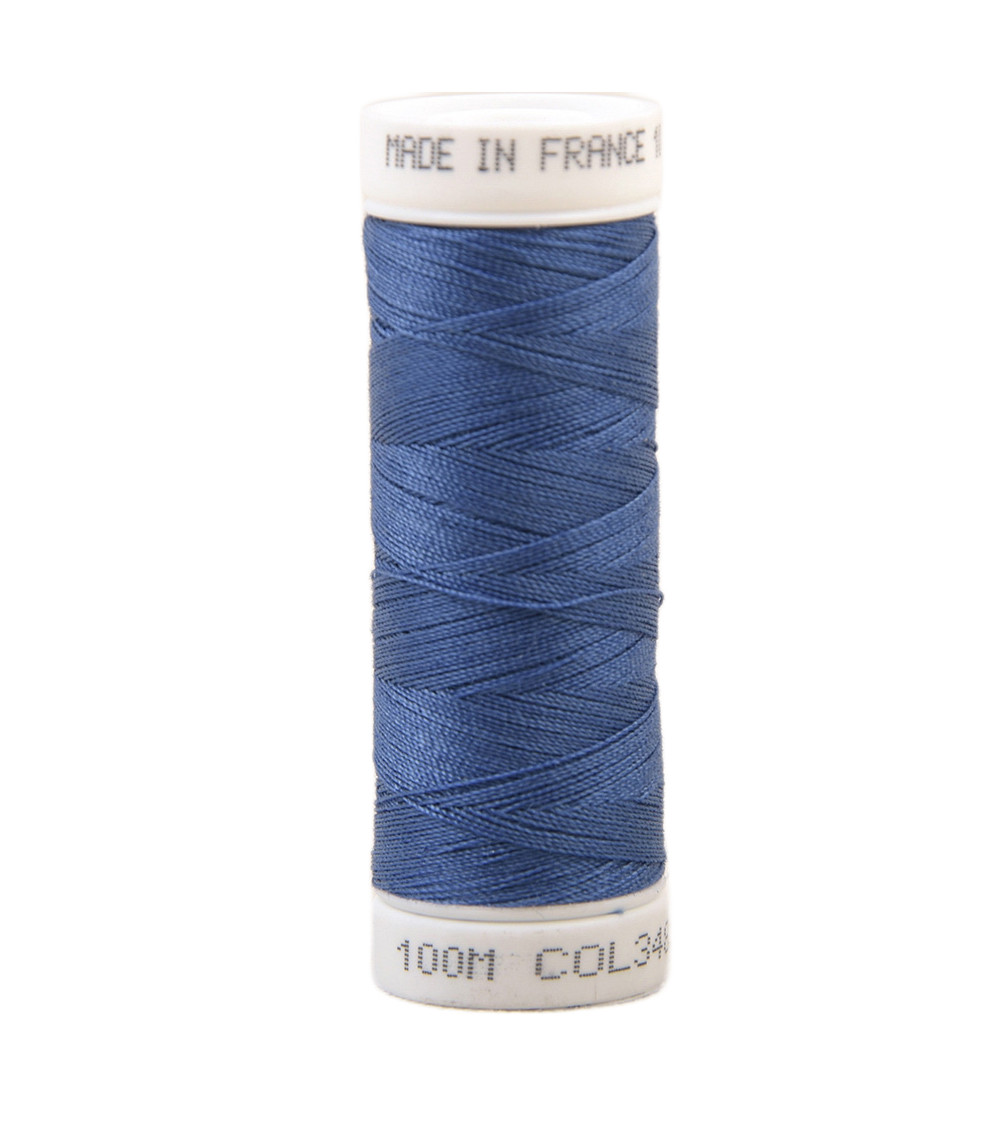 Polyester sewing thread 100m made in France - eloi blue 348