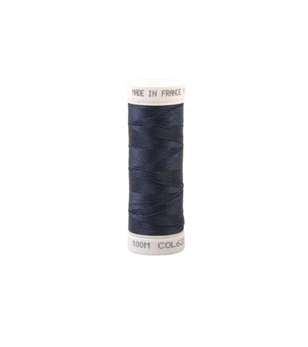 Fil à coudre polyester 100m made in France - bleu dolmen 622