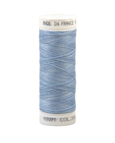 Fil à coudre polyester 100m made in France - bleu torrent 306