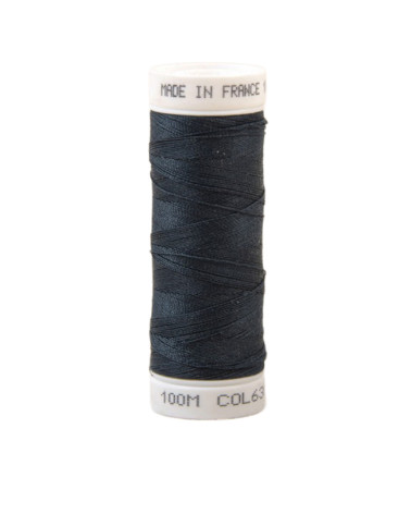 Fil à coudre polyester 100m made in France - bleu ptt 630