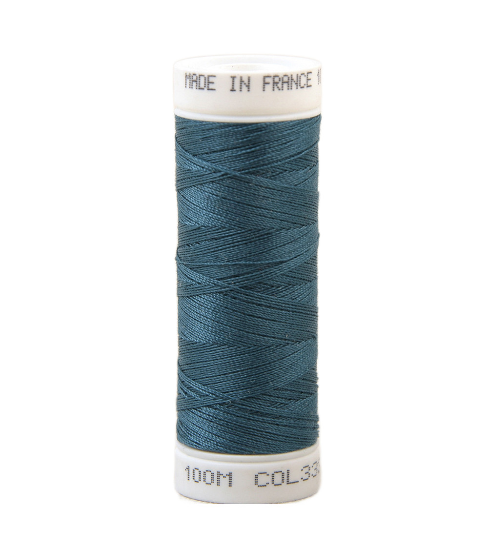 Hilo de coser de poliéster 100m fabricado en Francia - azul pacífico 333