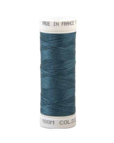 Hilo de coser de poliéster 100m fabricado en Francia - azul pacífico 333