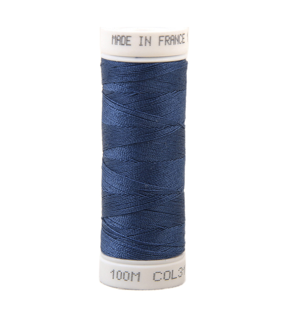 Polyester sewing thread 100m made in France - bugatti blue 317
