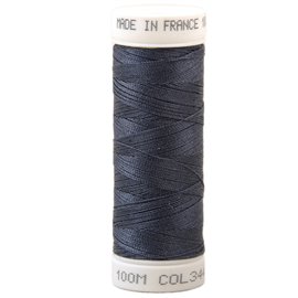 Fil à coudre polyester 100m made in France - bleu cosmique 344