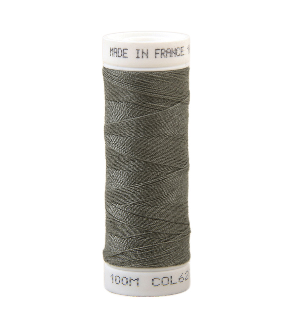 Hilo de coser de poliéster 100m fabricado en Francia - gris avestruz 614