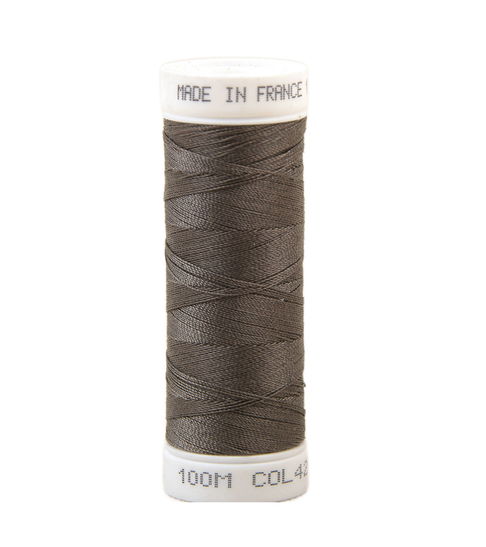 Fil à coudre polyester 100m made in France - gris lama 421