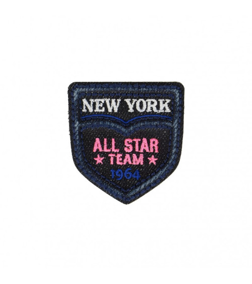 Ecusson thermocollant Equipe New York Denim foncé 4,5cm x 5,5cm