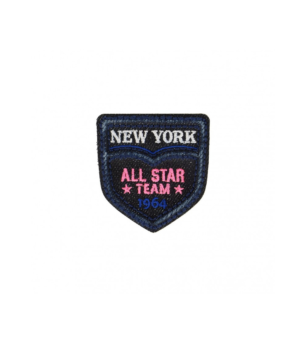 New York Team iron-on patch Dark Denim 4.5cm x 5.5cm