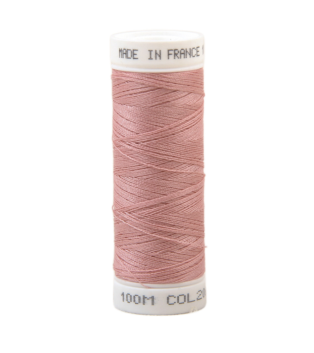 Fil à coudre polyester 100m made in France - rose nymphe 206