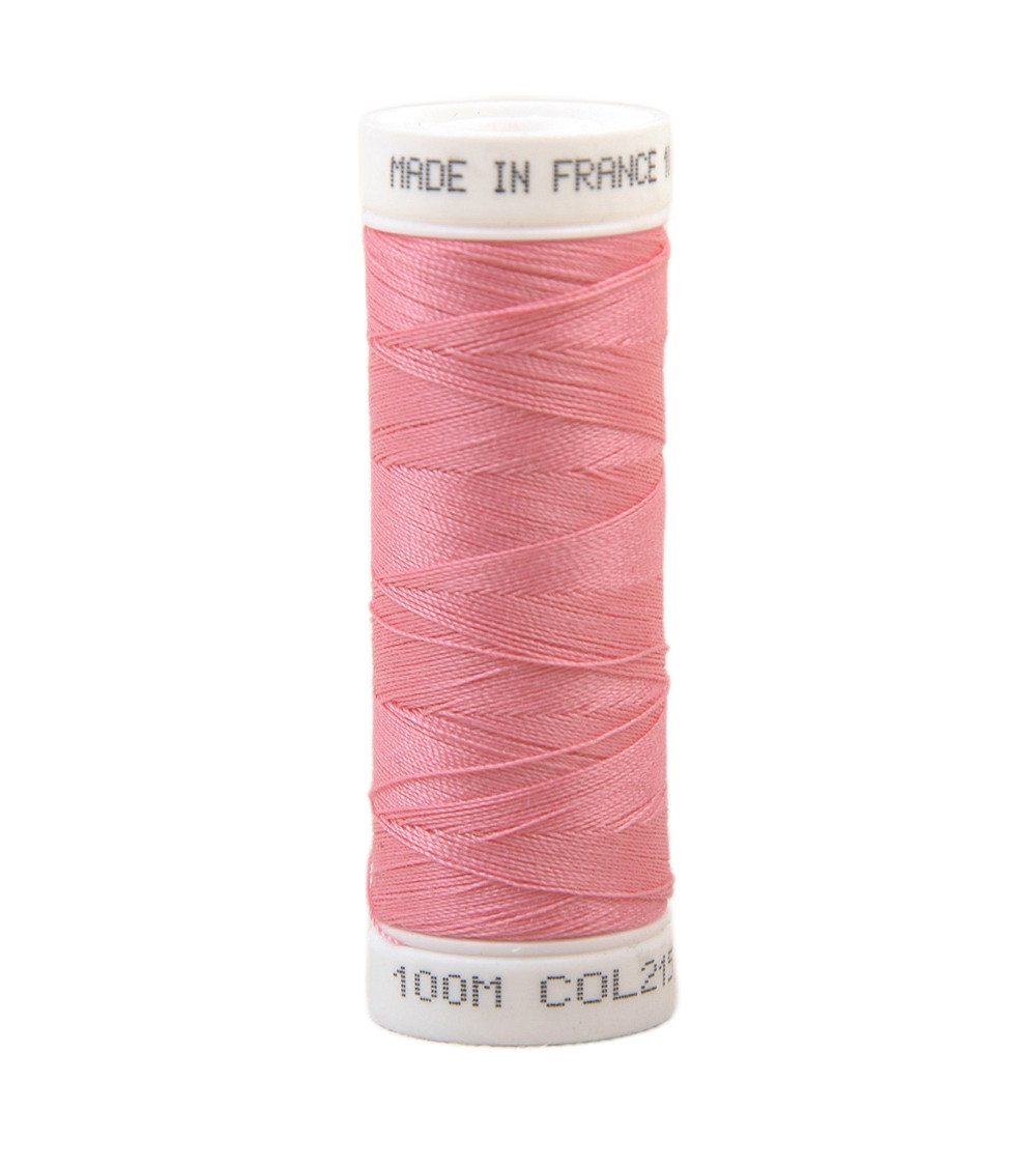 Fil à coudre polyester 100m made in France - rose bonbon 215