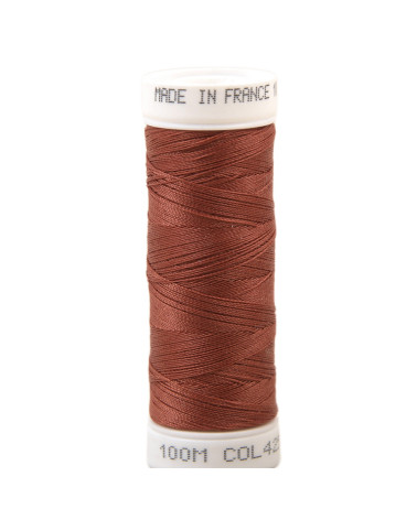 Polyester sewing thread 100m made in France - copper red 425