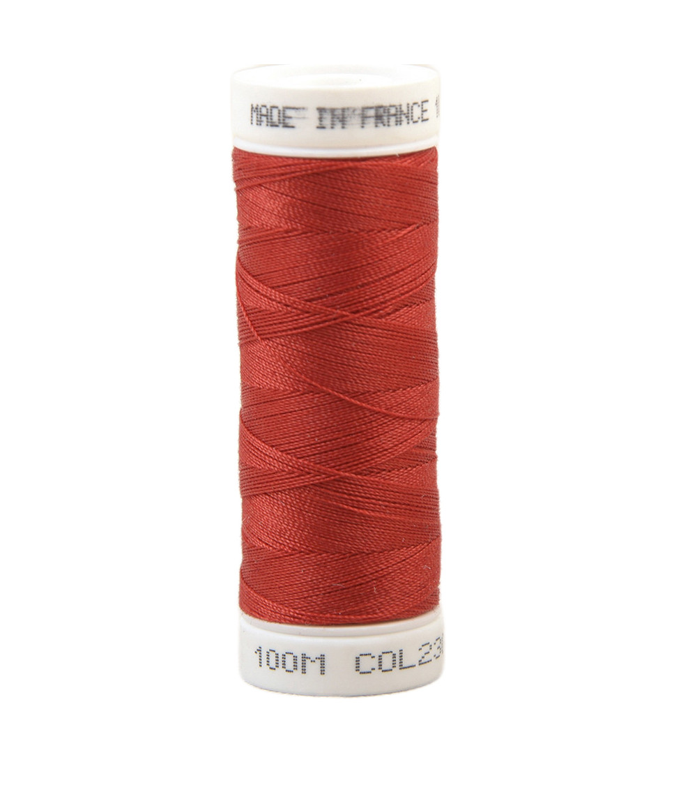 Hilo de coser de poliéster 100m fabricado en Francia - rojo fuego 230