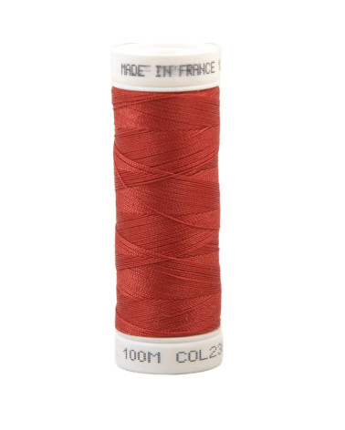 Hilo de coser de poliéster 100m fabricado en Francia - rojo fuego 230