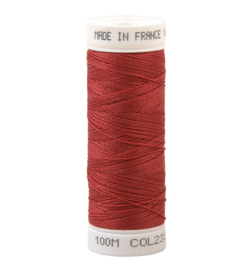 Fil à coudre polyester 100m made in France - rouge braise 233