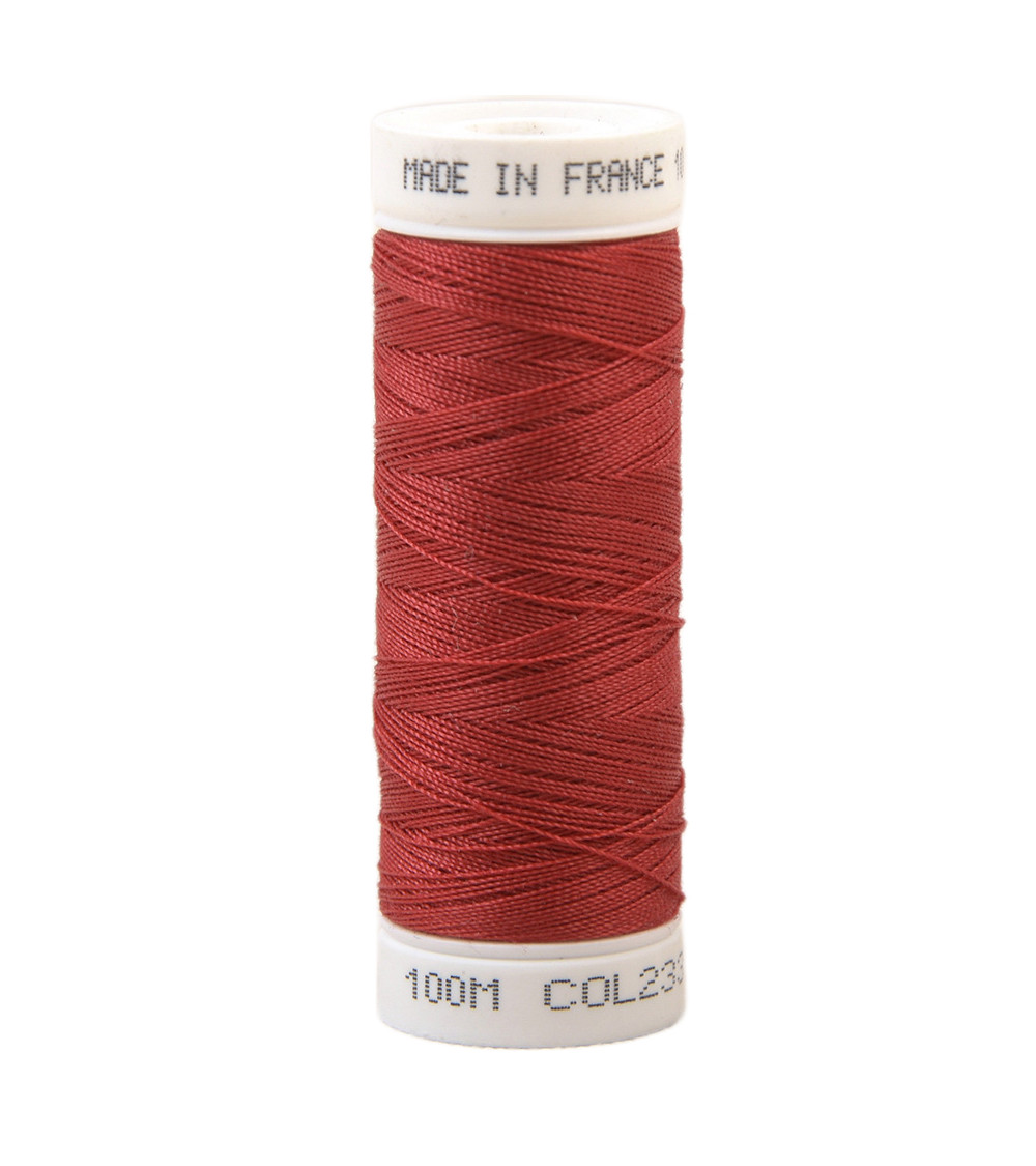 Fil à coudre polyester 100m made in France - rouge braise 233